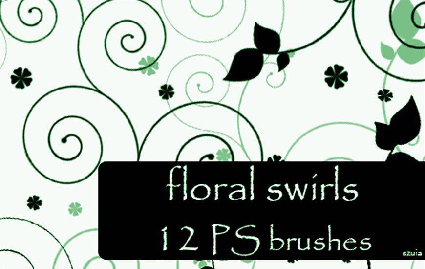 Floral Swirls Photoshop Brushesribbon swirl photoshop brush free