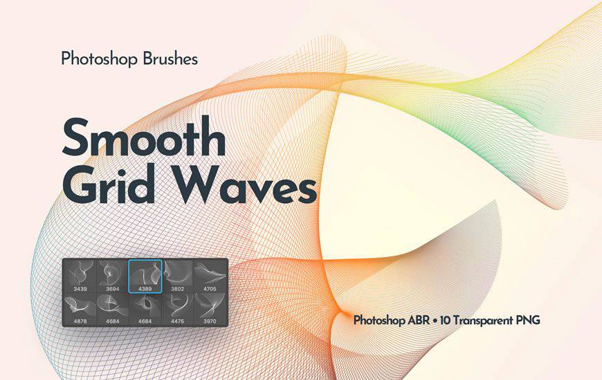 Flowing Network Waves ribbon swirl photoshop brush free