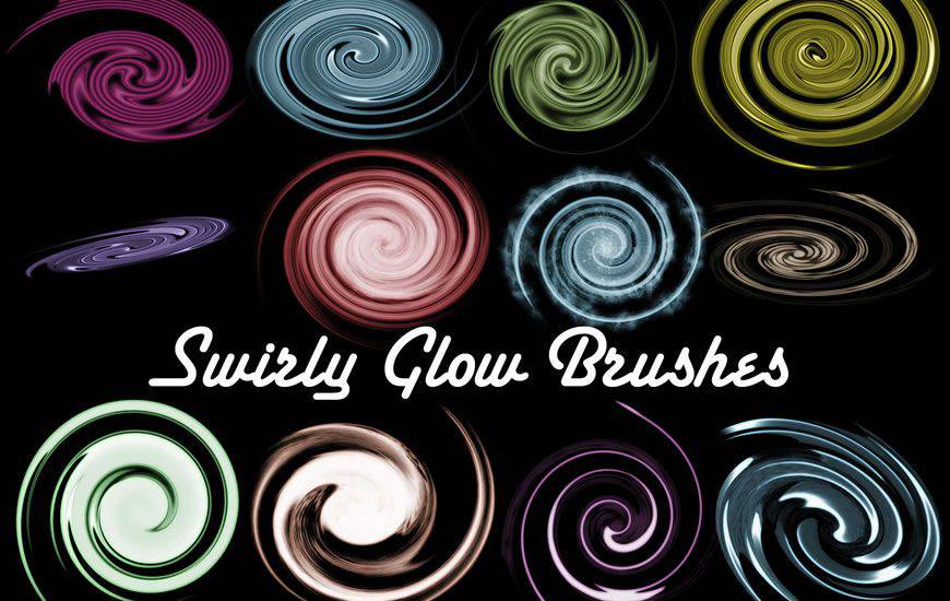 Swirly Glow ribbon swirl photoshop brush free
