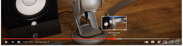 Image showing timestamp indicators in the play bar of a YouTube video