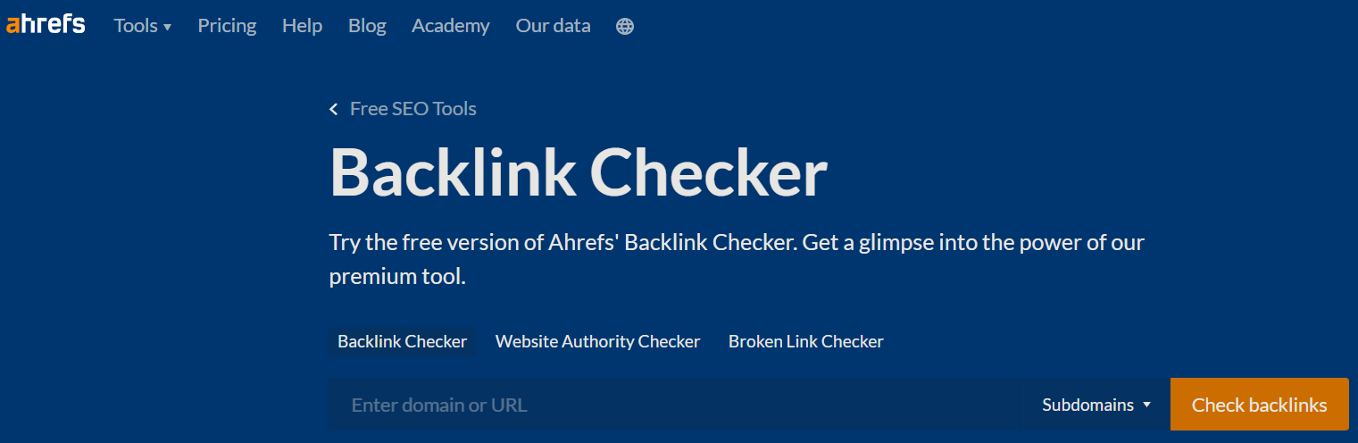 Image of Ahrefs Backlink Checker