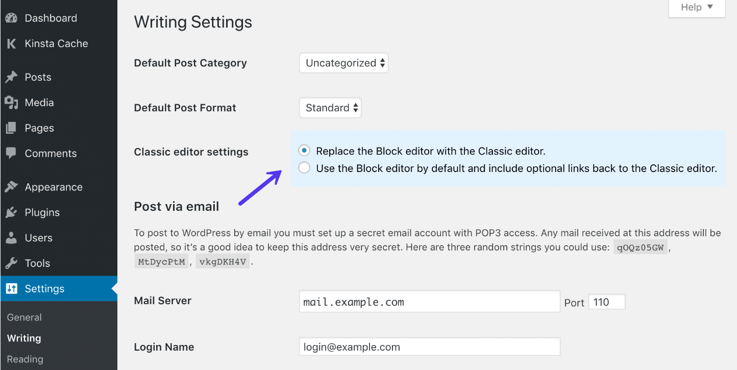 Classic Editor modes