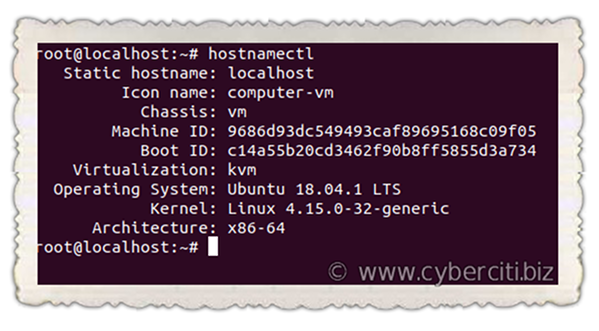 Ubuntu 18.04 LTS see current hostname command