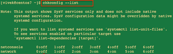 Fig.02: List Sysv based services on systemd