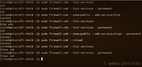 Firewalld runtime vs permanent rule set examples