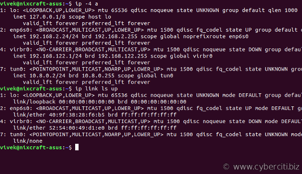 Linux ip command examples for sysadmin