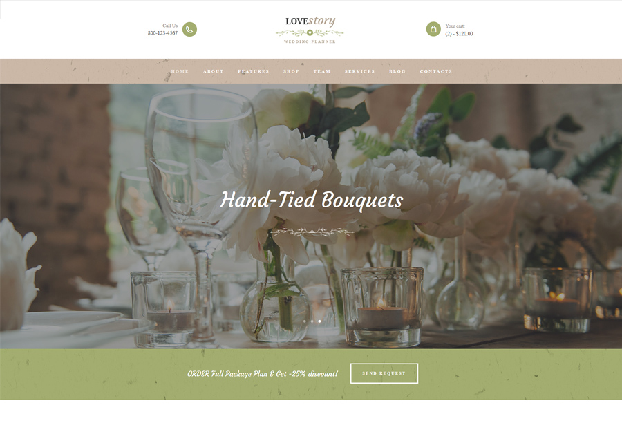 Love Story Wedding and Event Planner Site Template