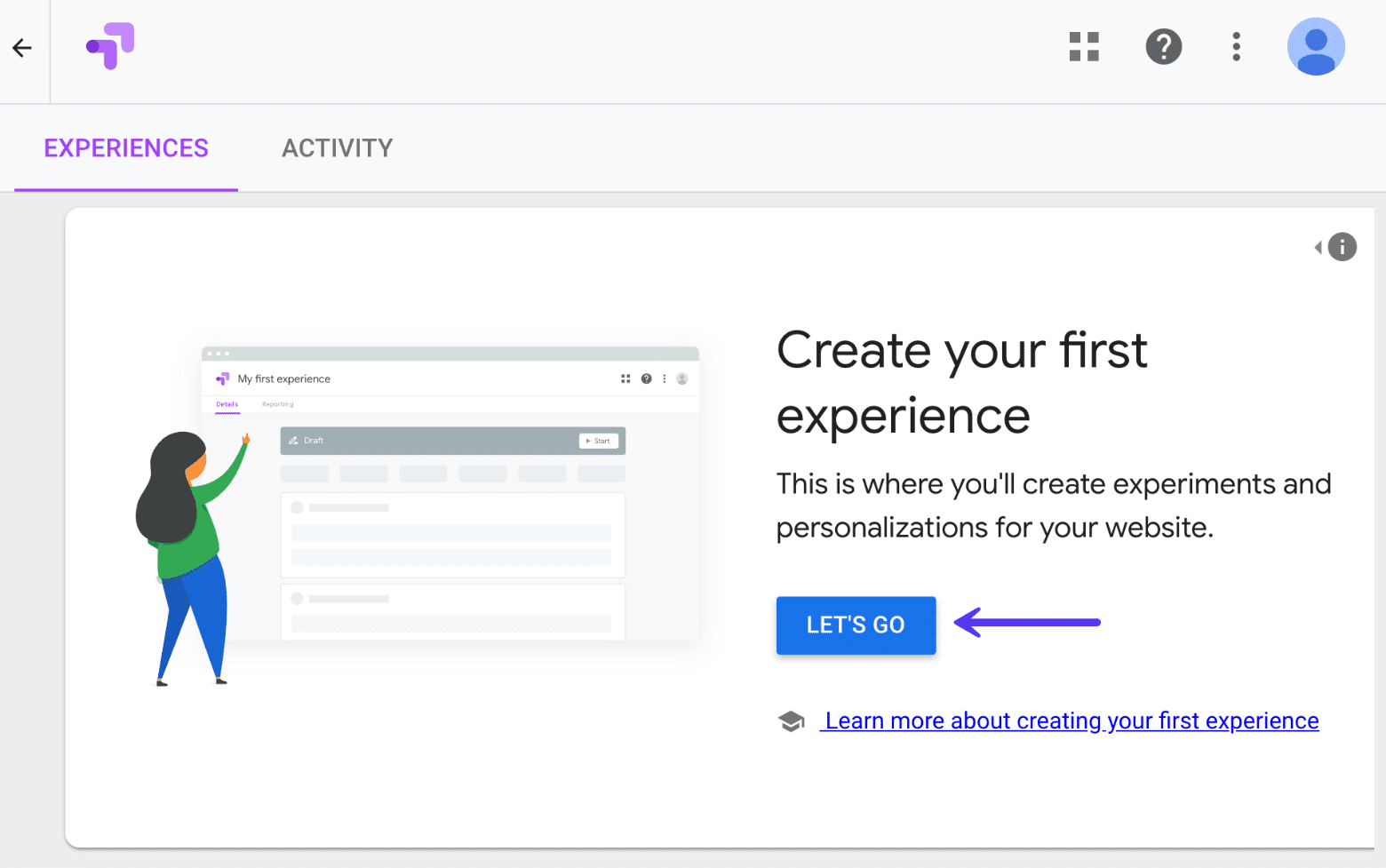 Create Experience A/B test in Google Optimize