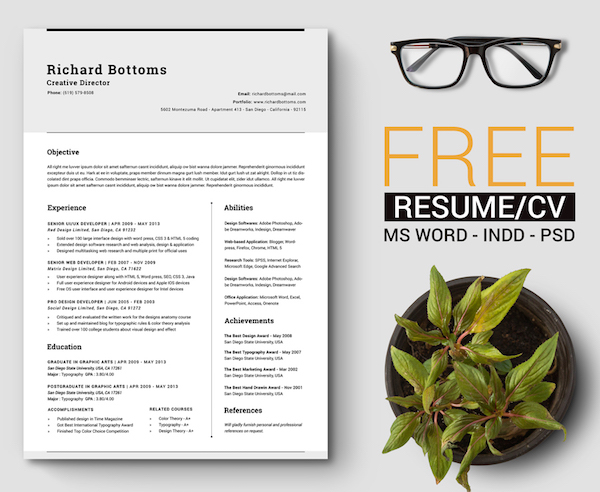 word-template-design-free-resume