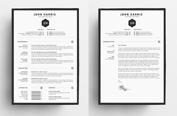 black-and-white-resume-design-template-free