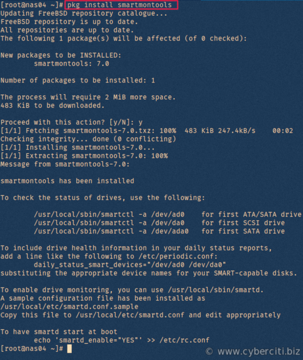 How to install smartmontools on FreeBSD to check hard disks