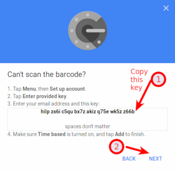 Can't scan the barcode for Linux 2FA app