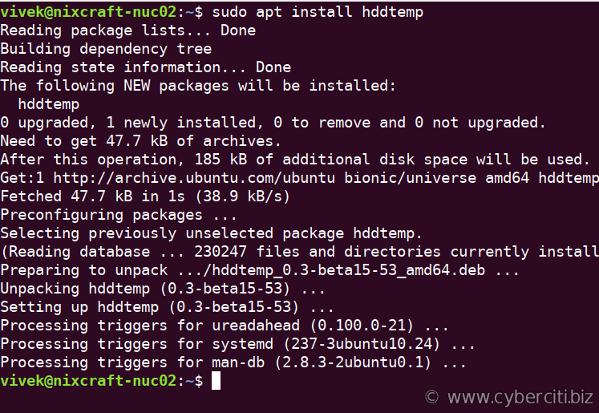 How to install hddtemp on Ubuntu Linux