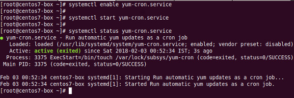 How to turn on yum-cron-service on CentOS or RHEL server