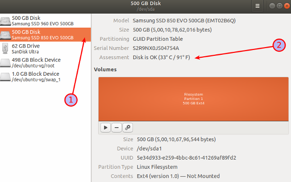 Monitor Hard Disks Temperature With hddtemp and Gnome Disks