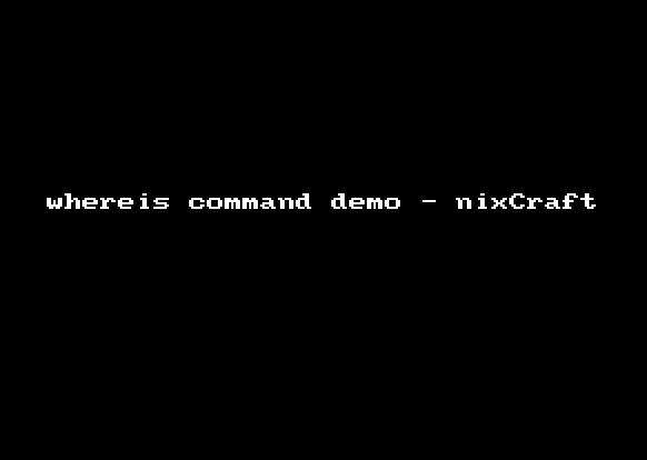 Animated gif 01: whereis command running on my Debian based server
