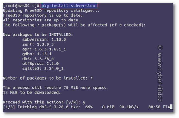 FreeBSD install svn client using pkg