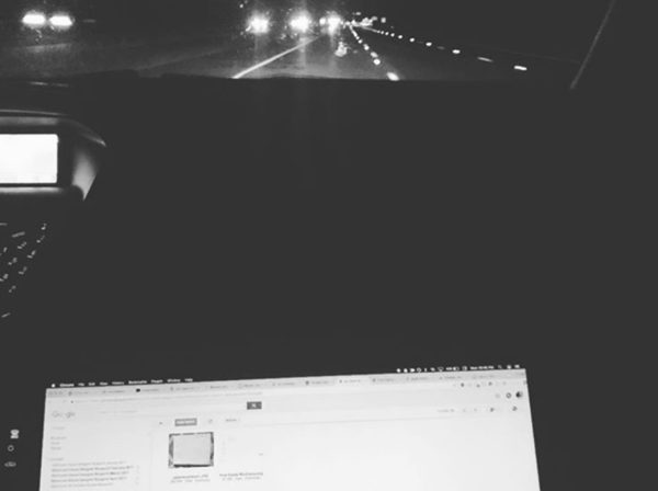 Working remotely from a car