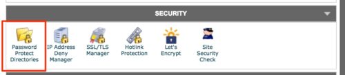 cPanel- password protect directories