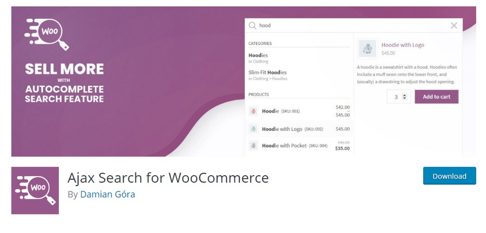ajax search for woocommerce