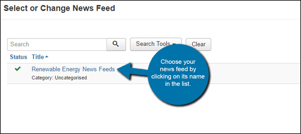 Joomla Choose News Feed