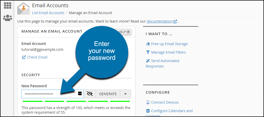 enter new email address password