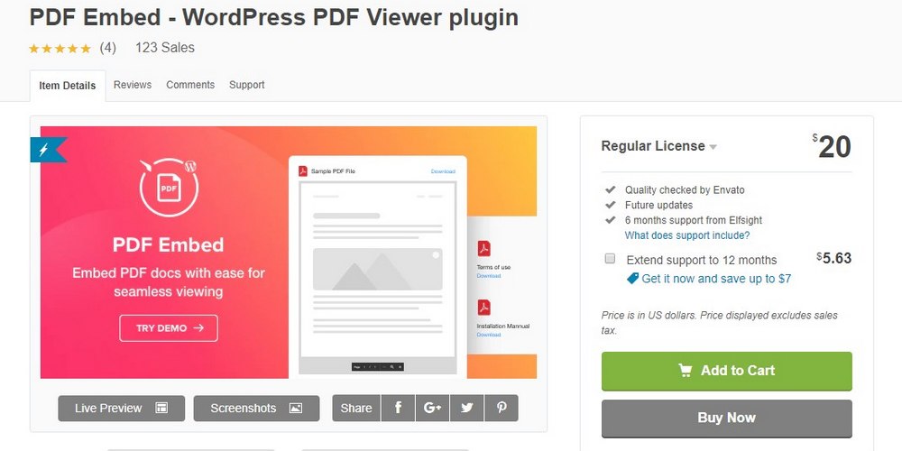 PDF embed plugin