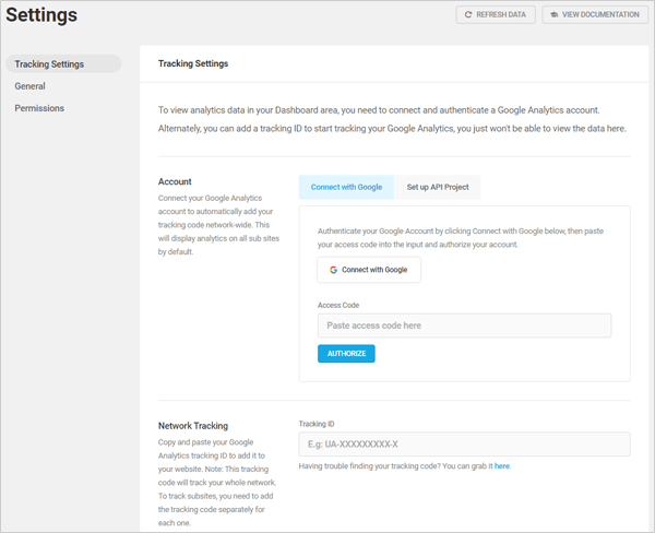 Beehive Tracking Settings