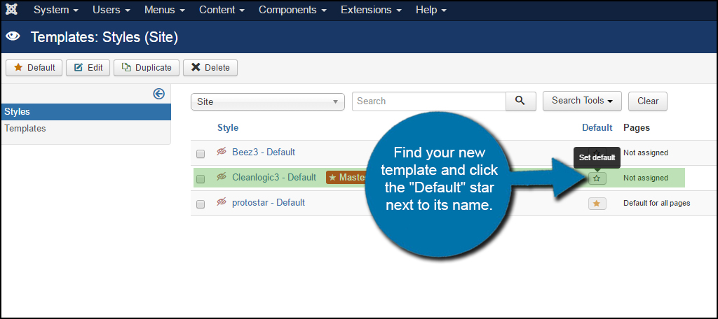 Joomla Default Template