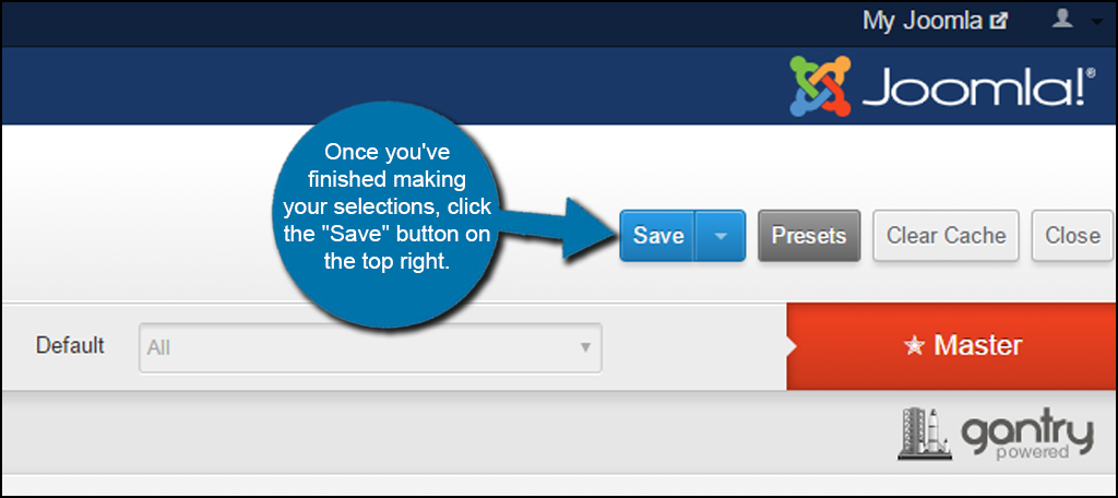 Joomla Template Save