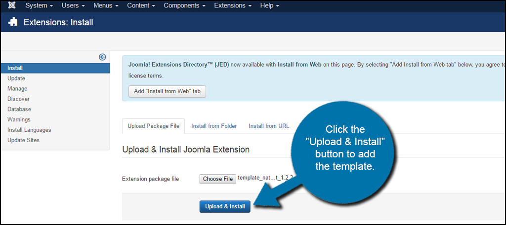 Joomla Install Template