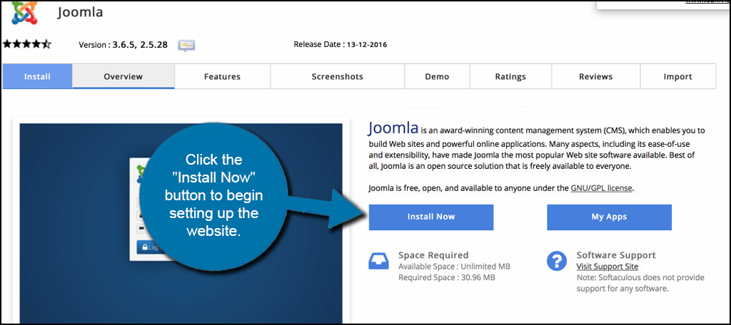 Joomla Install Now