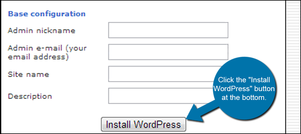 Install WordPress Button