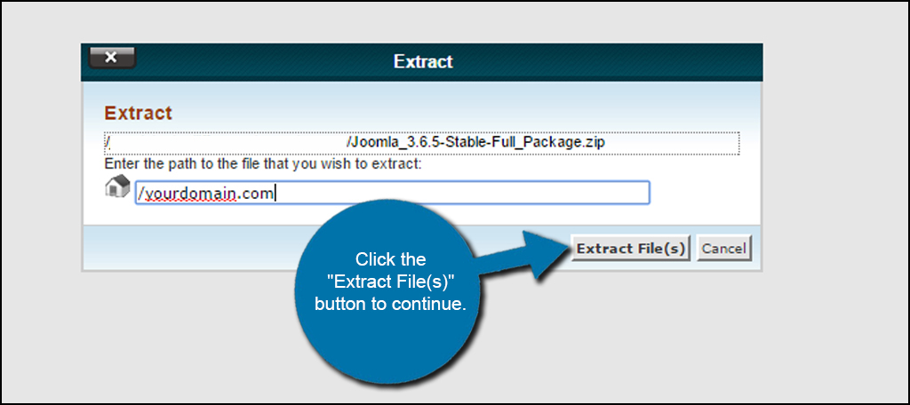 Joomla Extract Files