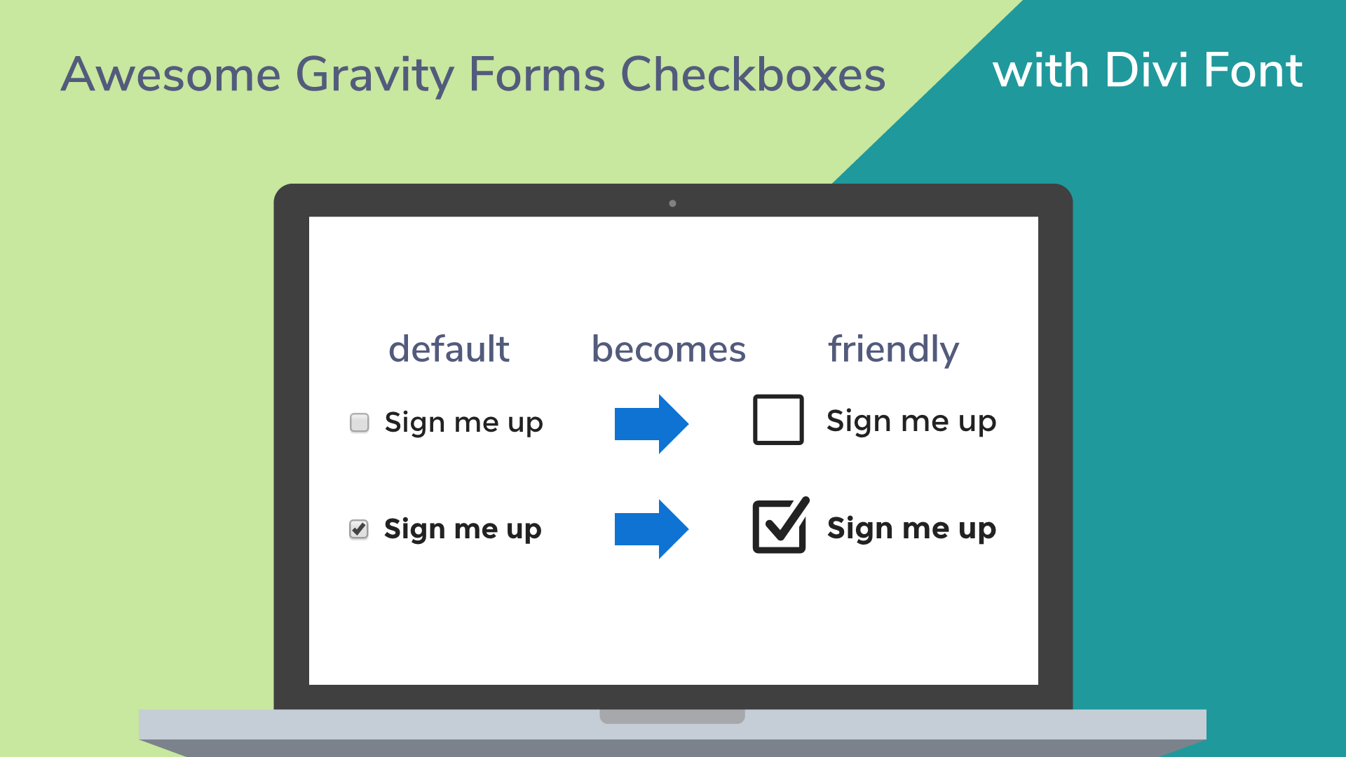 Gravity forms checkboxes styled divi font