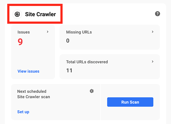 Site Crawler section.