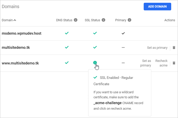 SSL Status notice.