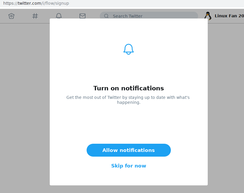 Twitter notifications