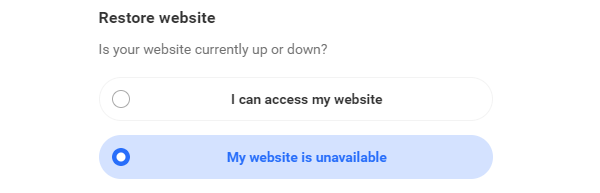 Screenshot of the popup message asking if you can get into your site
