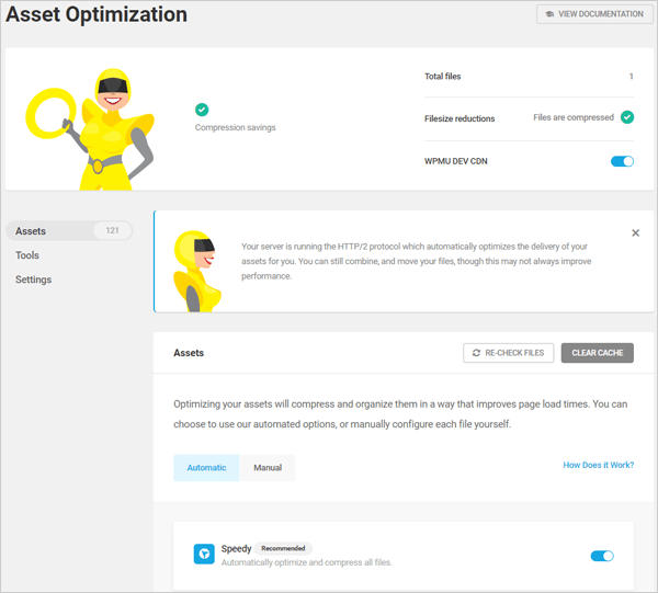 Hummingbird's Asset Optimization screen.