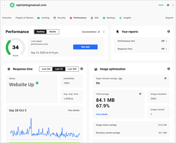 The Hub - Performance dashboard.