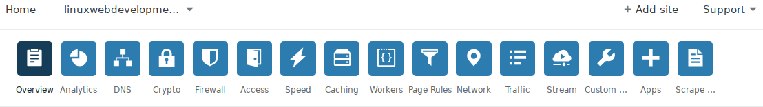 Choose the Cloudflare DNS button.