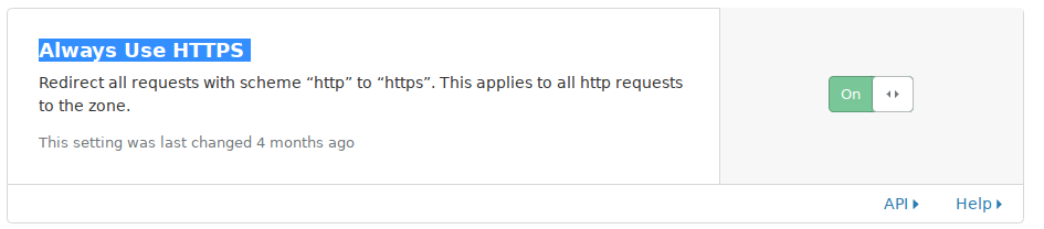 Cloudflare's Always Use HTTPS option