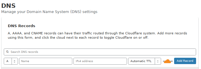 Adding Cloudflare DNS records