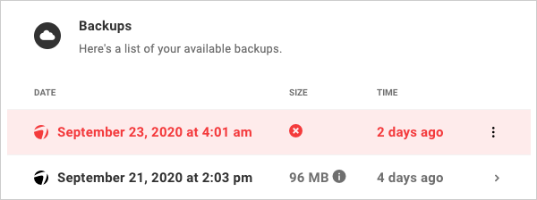 Failed Backups