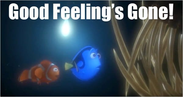 Still from Nemo animated movie - good feeling's gone!