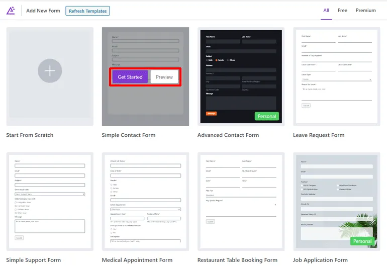 Everest Forms Template Preview