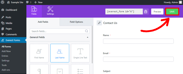 Saving Contact Form