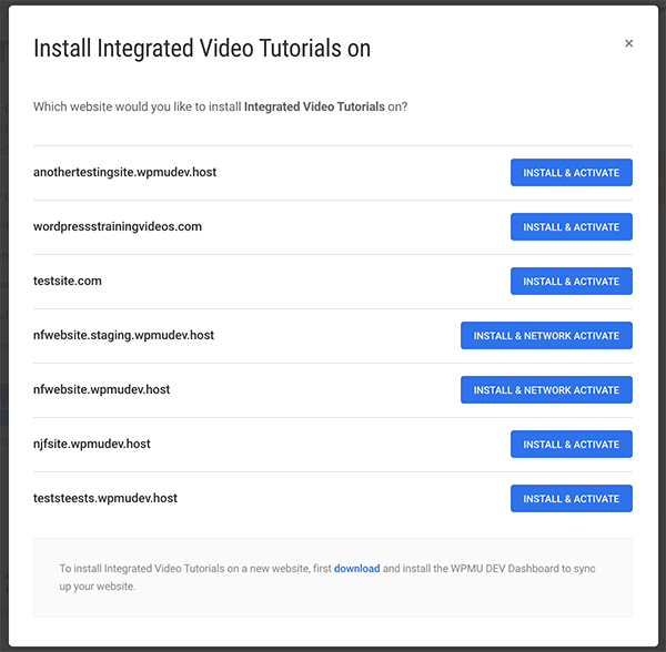 Where you install integrated videos on individual sites in The Hub.