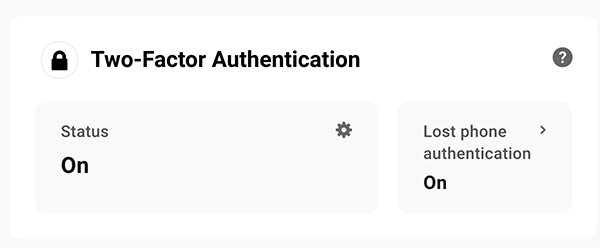 Two-factor authentication area.